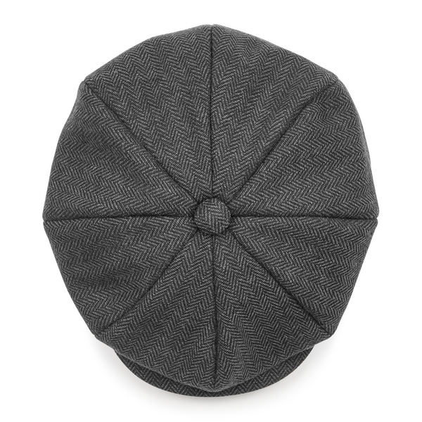 Kaszkiet w Jodełkę Unisex - Charcoal Herringbone