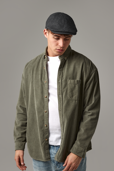 Kaszkiet wełniany z regulacją - Charcoal Marl