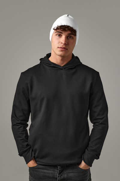 Bawełniana czapka dwuwarstwowa 24 cm - Black