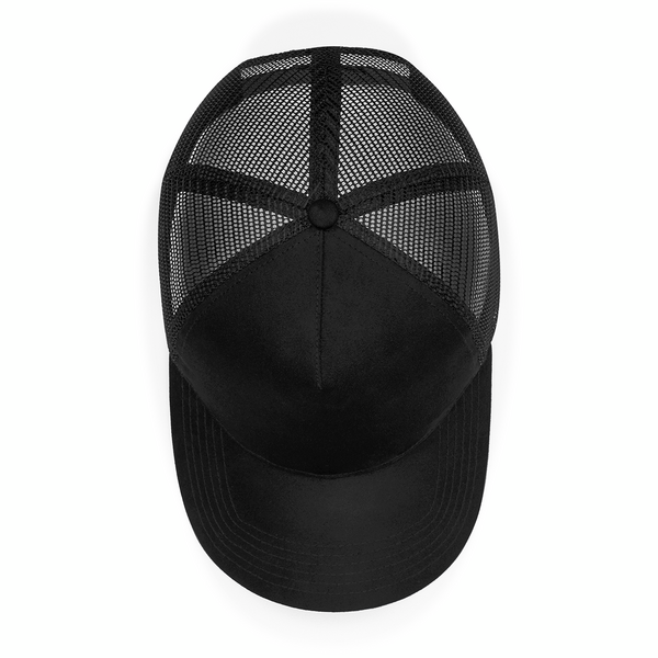 Czapka Trucker z Zamszowym Daszkiem - Black