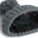 Czapka z warkoczowym splotem i pomponem - Light Grey