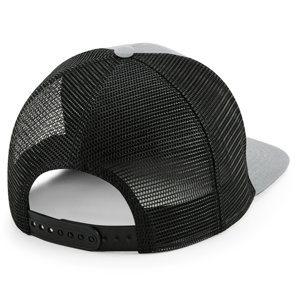 Truckerka 6‑panelowa z płaskim daszkiem - Grey & Black