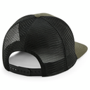 Truckerka 6‑panelowa z płaskim daszkiem - Olive Green & Black