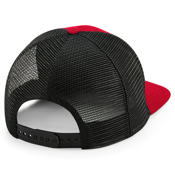 Truckerka 6‑panelowa z płaskim daszkiem - Classic Red & Black