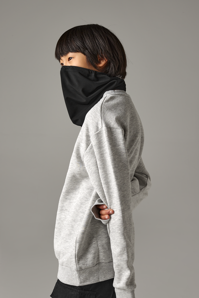 Dziecięcy komin softshell zasłaniający uszy - Black