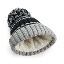 Czapka prążkowana z pomponem - Blue Steel