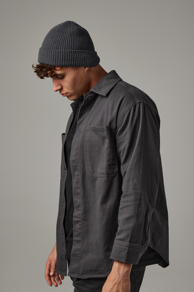 Czapka waflowa z bawełny organicznej - Graphite Grey