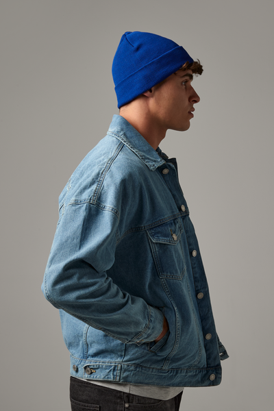 Czapka bawełniana z wywinięciem - Bright Royal