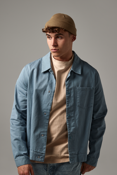 Czapka Beanie z Recyklingu z Wywinięciem - Olive Green