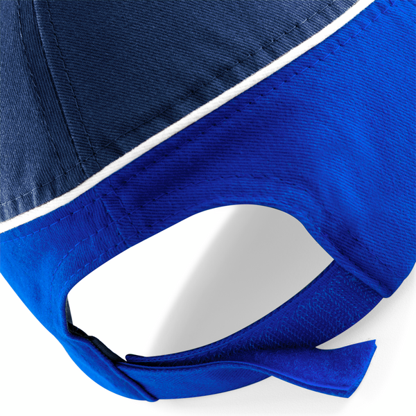 Czapka pięciopanelowa z zapięciem na rzep - Bright Royal & Black