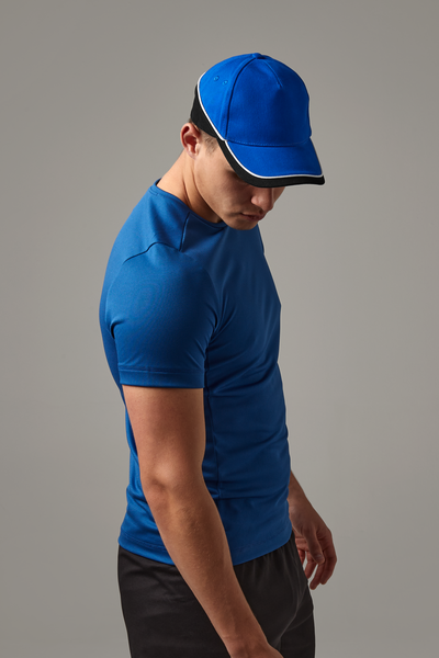 Czapka pięciopanelowa z zapięciem na rzep - Orange & Black