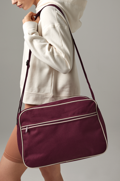 Torba na ramię retro 18L - Burgundy & Sand