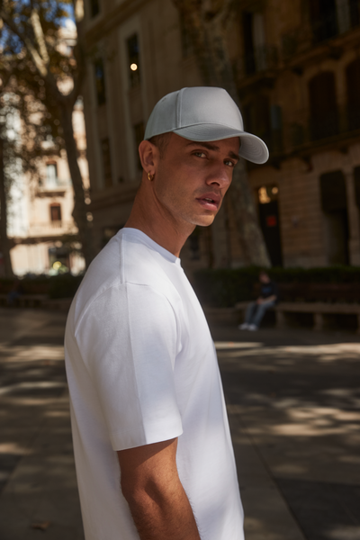 Czapka 5-panelowa bawełniana z rzepem - Graphite Grey