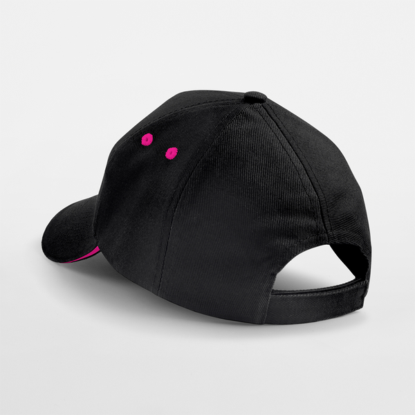 Czapka 5-panelowa z daszkiem sandwich - Black & Fuchsia