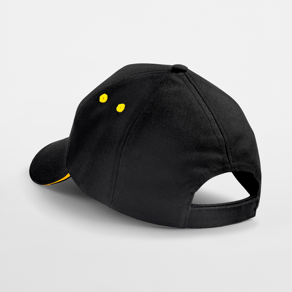 Czapka 5-panelowa z daszkiem sandwich - Black & Yellow