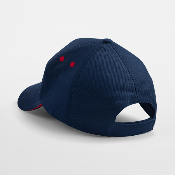 Czapka 5-panelowa z daszkiem sandwich - French Navy & Classic Red