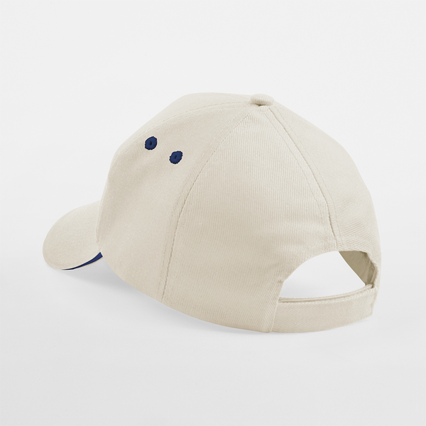 Czapka 5-panelowa z daszkiem sandwich - Putty & French Navy