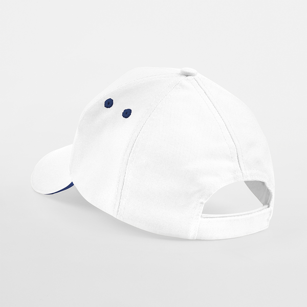 Czapka 5-panelowa z daszkiem sandwich - White & French Navy