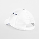 Czapka 5-panelowa z daszkiem sandwich - White & French Navy