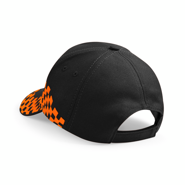 Czapka bawełniana Grand Prix z haftem - Black & Orange