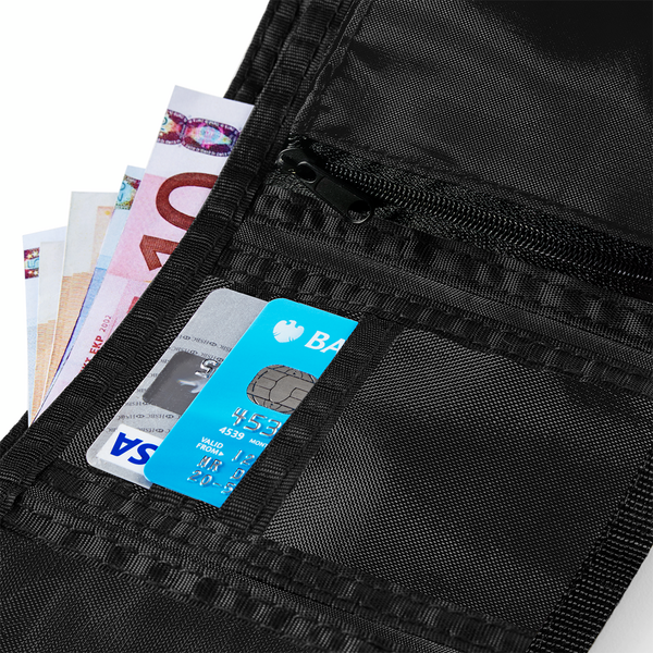 Portfel zapinany na rzep z kieszenią na monety - Black