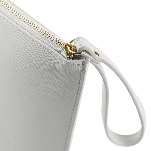 Elegancka saszetka PU z paskiem - Soft Grey