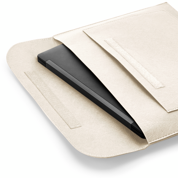 Filcowe etui na laptopa i dokumenty 15,6" - Soft White