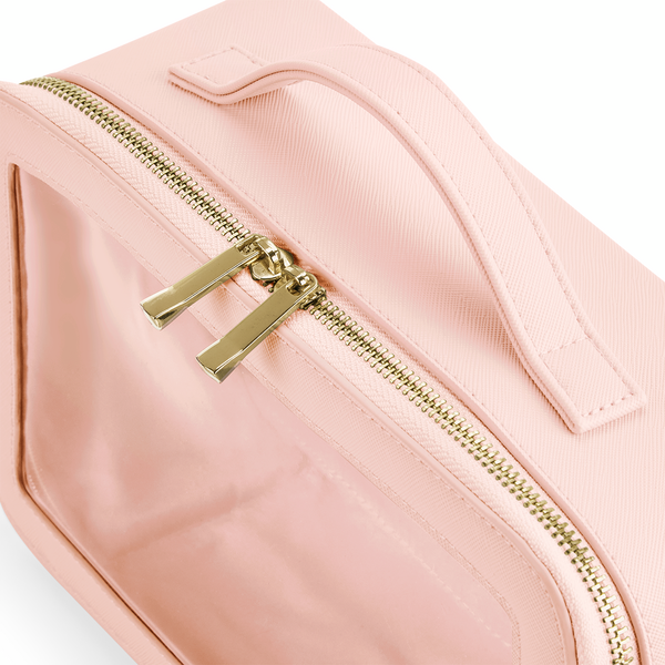 Kosmetyczka podróżna z przezroczystym panelem - Soft Pink