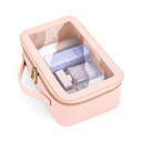 Kosmetyczka podróżna z przezroczystym panelem - Soft Pink
