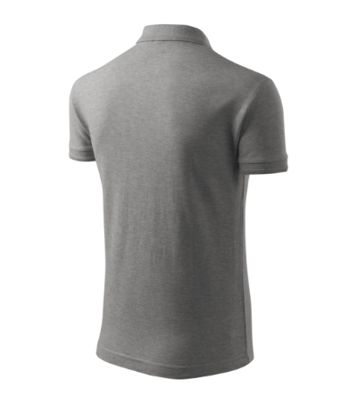 Koszulka polo męska - ciemnoszary melanż - d