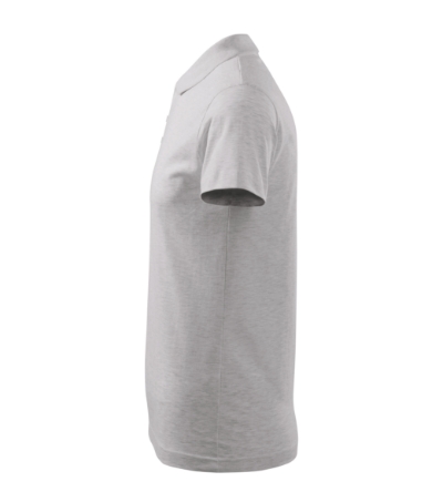 Koszulka polo męska - jasnoszary melanż - e