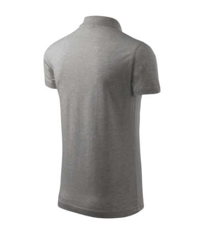 Koszulka polo męska - ciemnoszary melanż - d