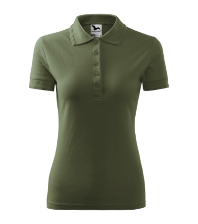 Koszulka polo damska - khaki - a
