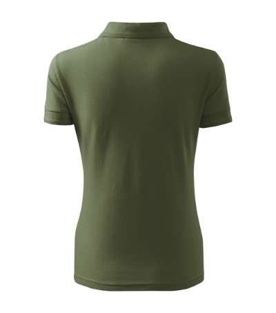 Koszulka polo damska - khaki - b