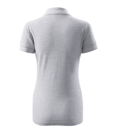 Koszulka polo damska - jasnoszary melanż - b