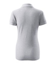 Koszulka polo damska - jasnoszary melanż - b