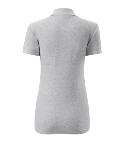 Koszulka polo damska - jasnoszary melanż - b