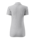 Koszulka polo damska - jasnoszary melanż - b