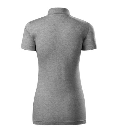 Koszulka polo damska - ciemnoszary melanż - b