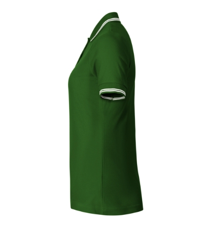 Koszulka polo damska - zieleń butelkowa - f