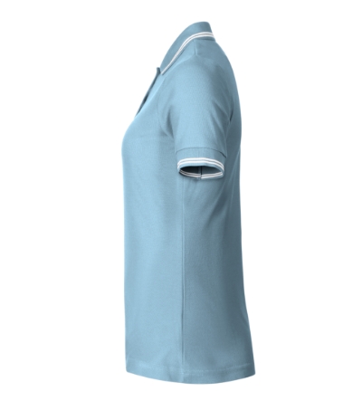 Koszulka polo damska - błękitny - f