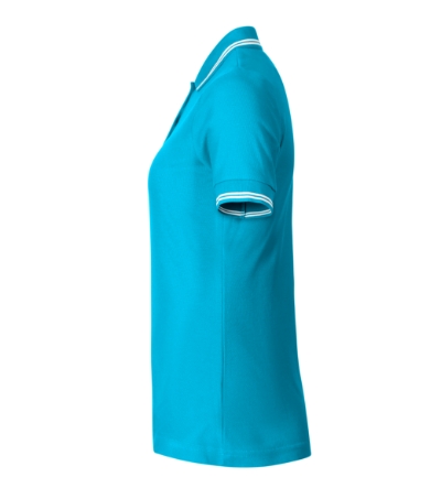 Koszulka polo damska - turkus - f