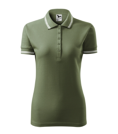 Koszulka polo damska - khaki - a