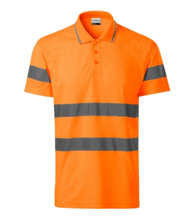 Koszulka polo unisex - fluorescencyjny pomarańczowy - a