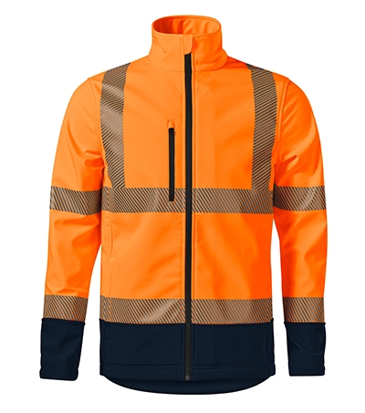Softshell kurtka unisex - fluorescencyjny pomarańczowy - A