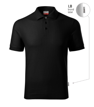 Koszulka polo męska - czarny 01 (brand label) - a