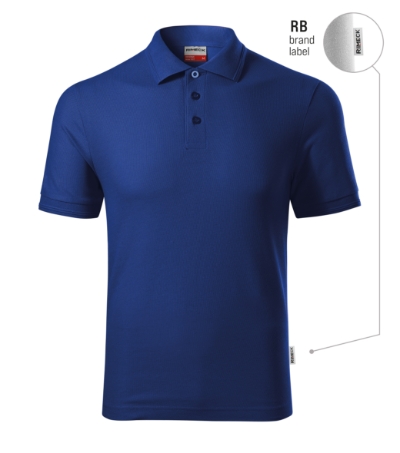 Koszulka polo męska - chabrowy 05 (brand label) - a