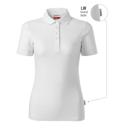 Koszulka polo damska - biały 00 (brand label) - a