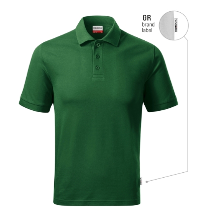 Koszulka polo męska - zieleń butelkowa 06 (brand label) - a