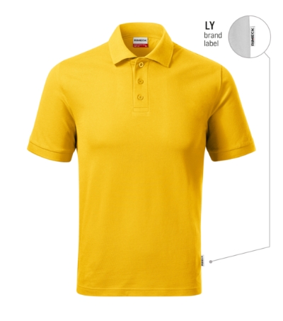 Koszulka polo męska - żółty 04 (brand label) - a